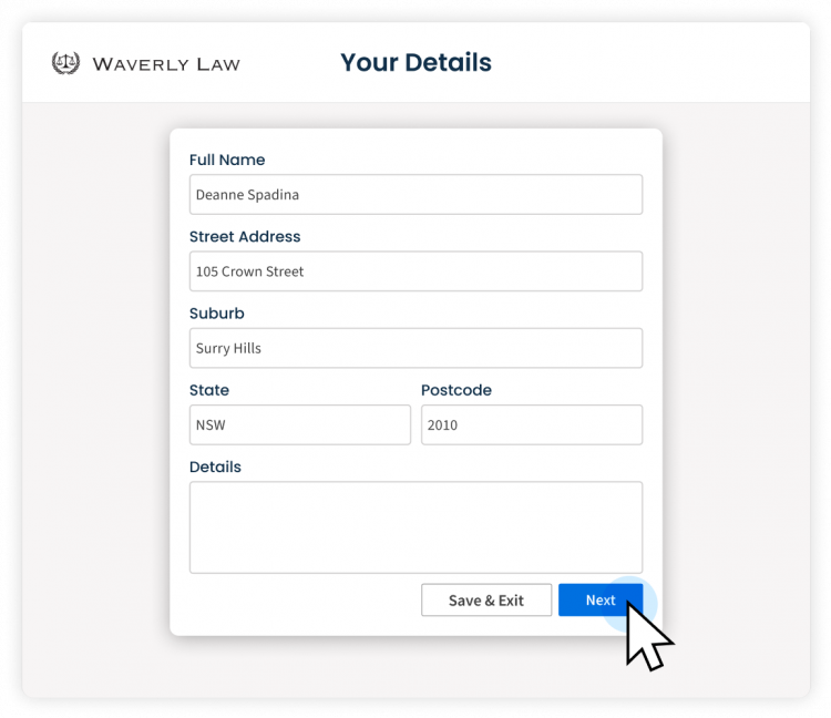Uploading client details