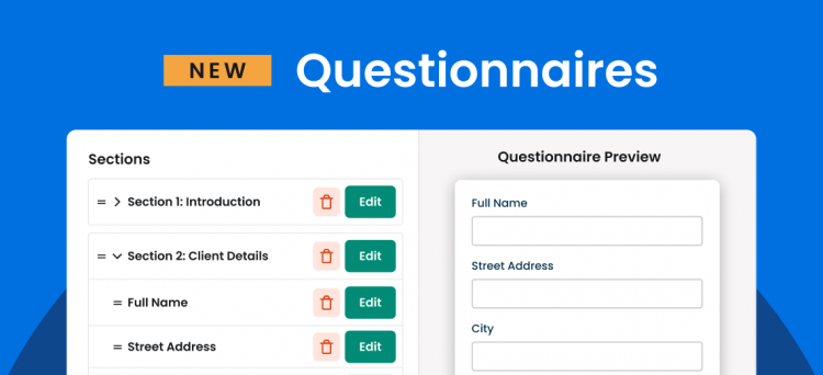 Questionnaires user interface