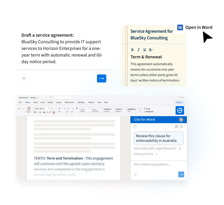 AU Clio Word Documents you can defend.