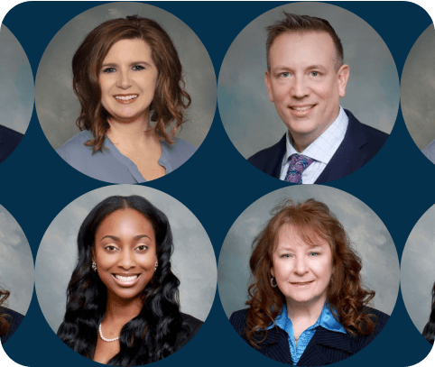 A collage of headshots representing the diverse legal professionals served by Clio.