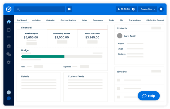 cad case management matter dashboard