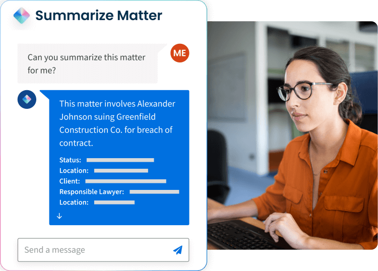Summarize matter with Manage AI