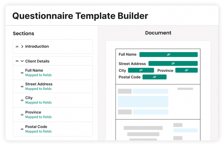 Clio Draft Canada Image CA Questionnaire Template Builder
