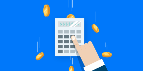 Graphic shows lawyer calculating an hourly rate