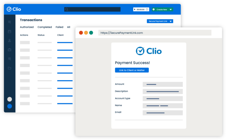 Clio Manage Simplified UI Clio Payments Secure Payment Link