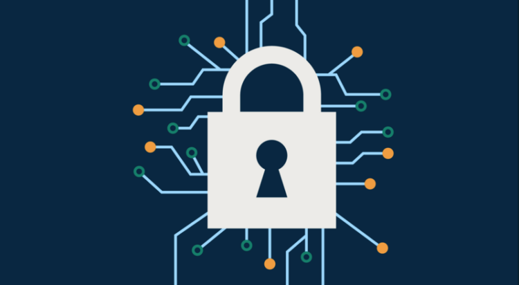 Illustration of a lock indicating cyber security