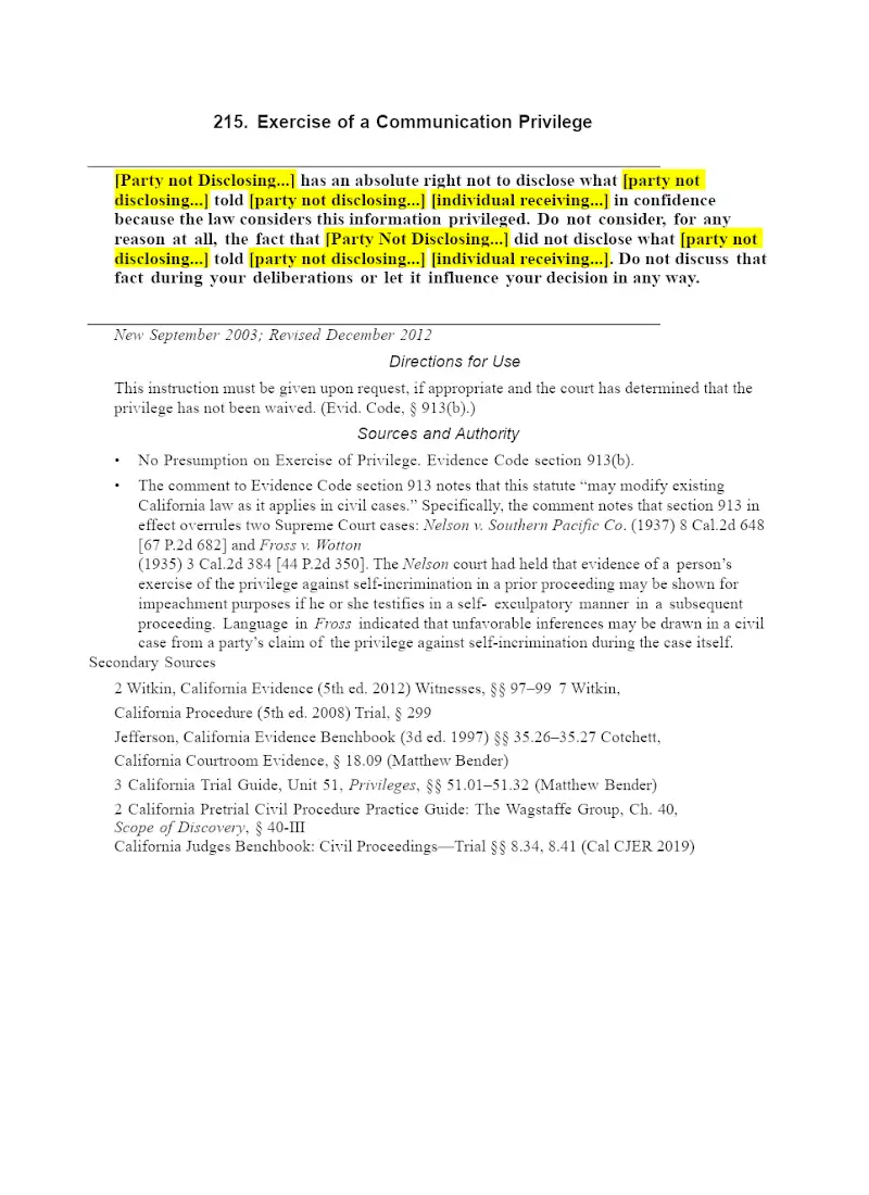 Exercise of a Communication Privilege