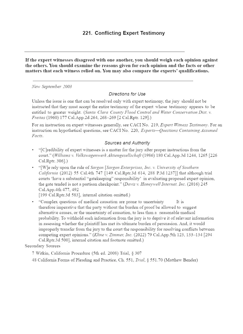 Conflicting Expert Testimony