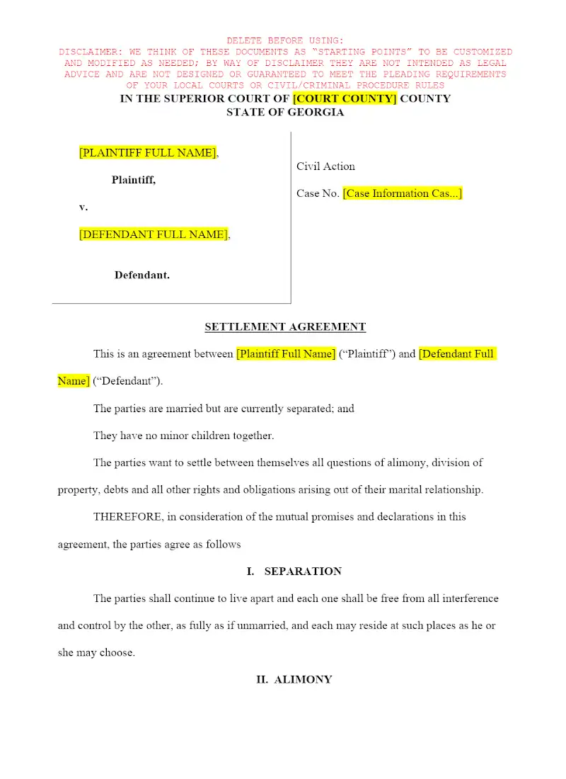 Settlement Agreement