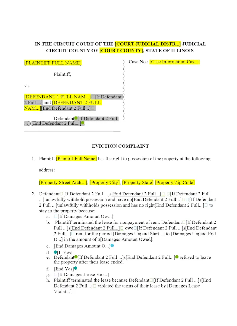 Eviction Complaint