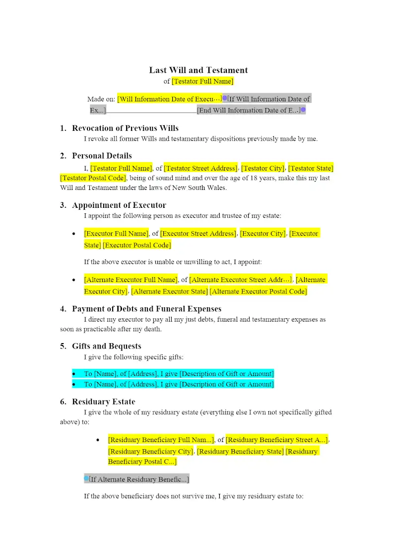 Last Will and Testament