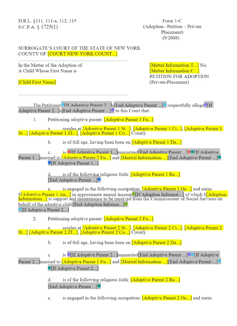 Petition for Adoption (Private Placement) (1-C)