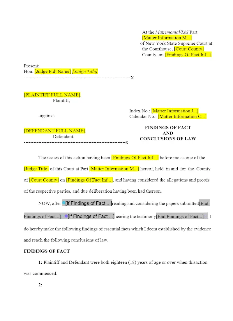 Findings of Fact and Conclusions of Law (UD-10)