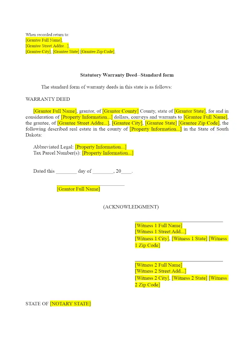 Warranty Deed