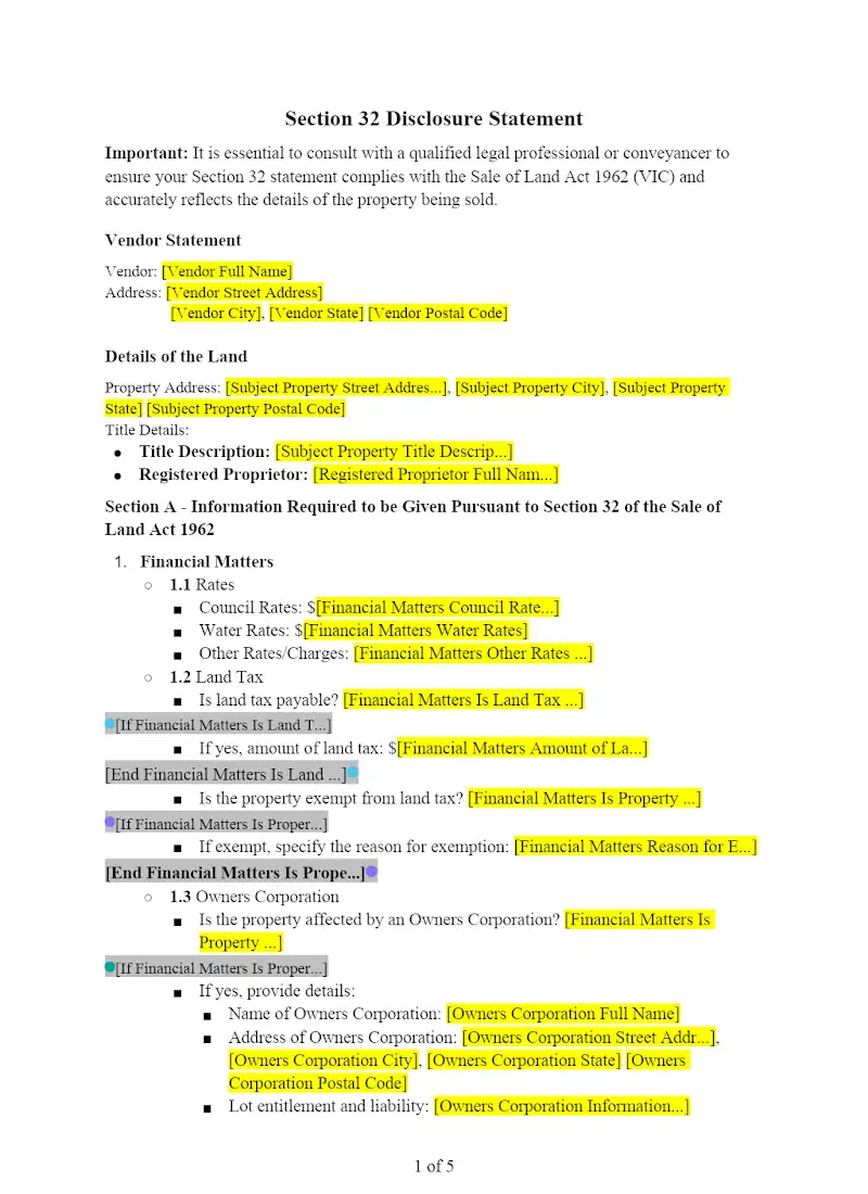 Section 32 Statement