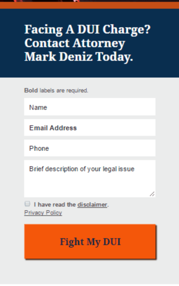 Mark Deniz landing page