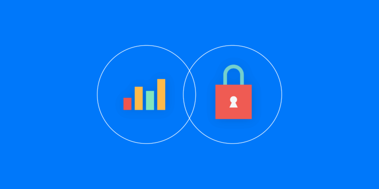 Graphic shows symbols representing digital security