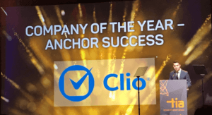 George Psiharis, COO of Clio, accepting the 2019 Company of the Year Anchor Success award,