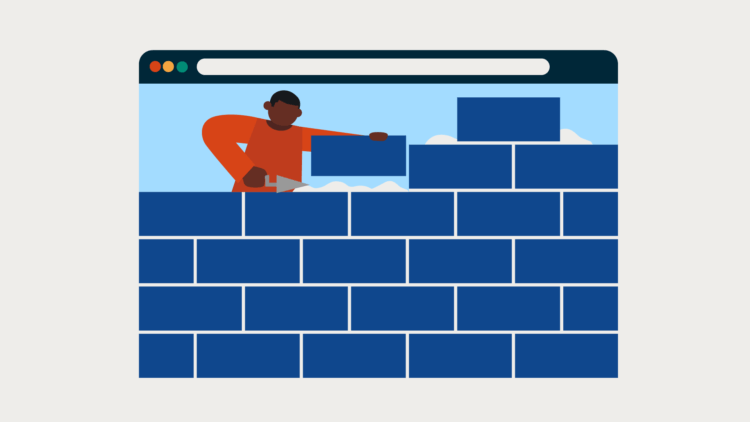 Lawyer building secure brick wall online