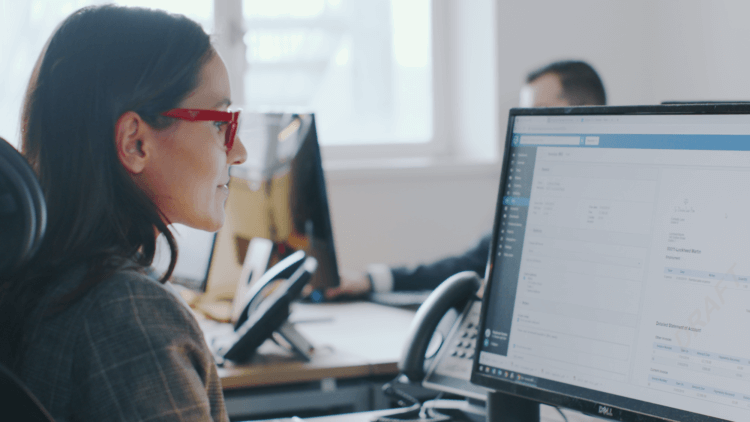 A lawyer using Clio Manage on a computer