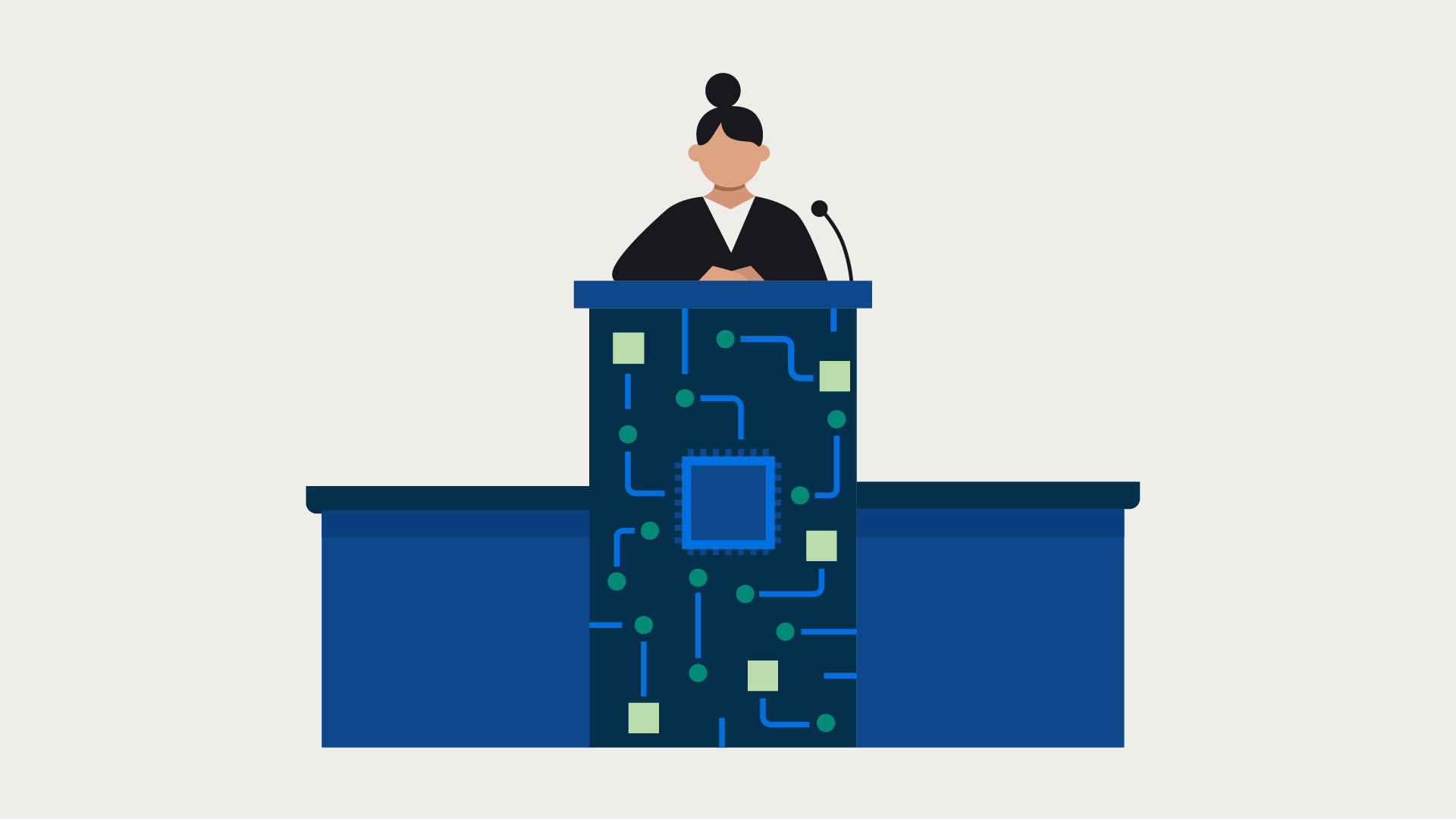 Judge in courtroom