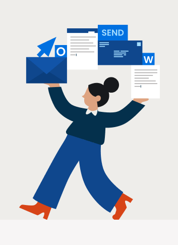 Woman mastering microsoft word