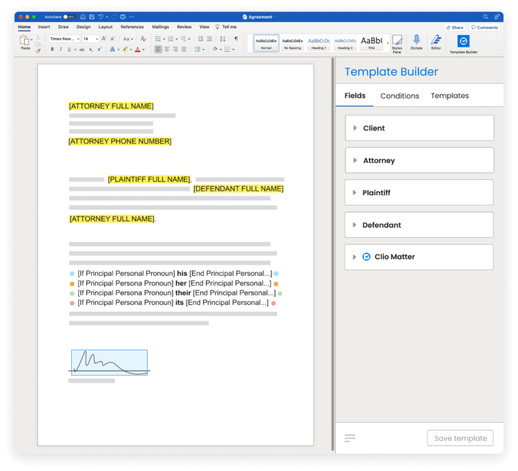 Clio Draft Legal Drafting