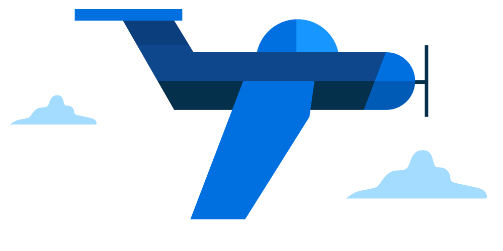 Participate in our product pilot programs, aeroplane in sky illustration-2x