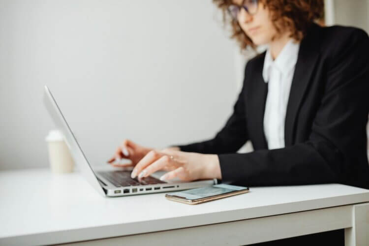 Lawyer working at computer