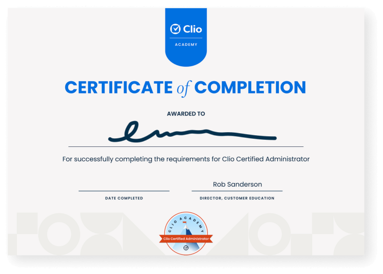 Clio Certified Administrator