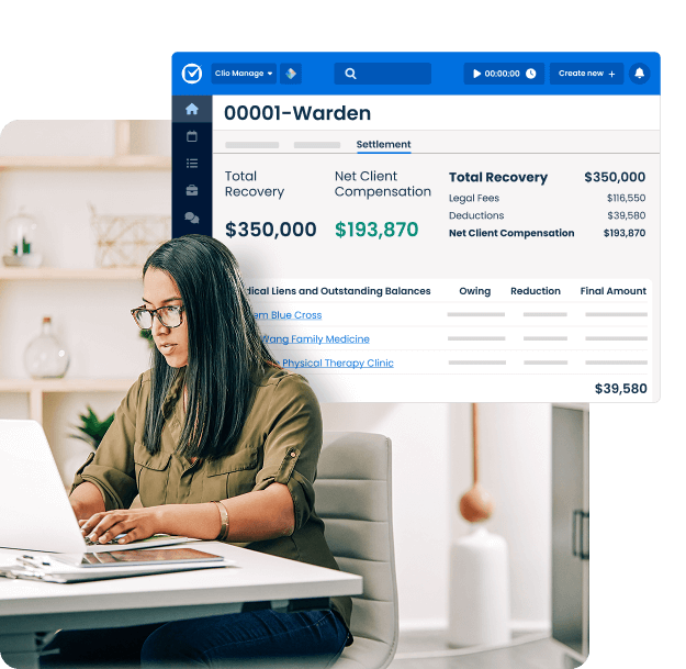 Clio Manage NA Get from intake to settlement with personal injury case management software