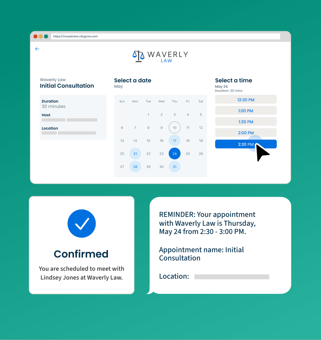 Clio Grow NA Grow Make it easy to book and pay for consultations