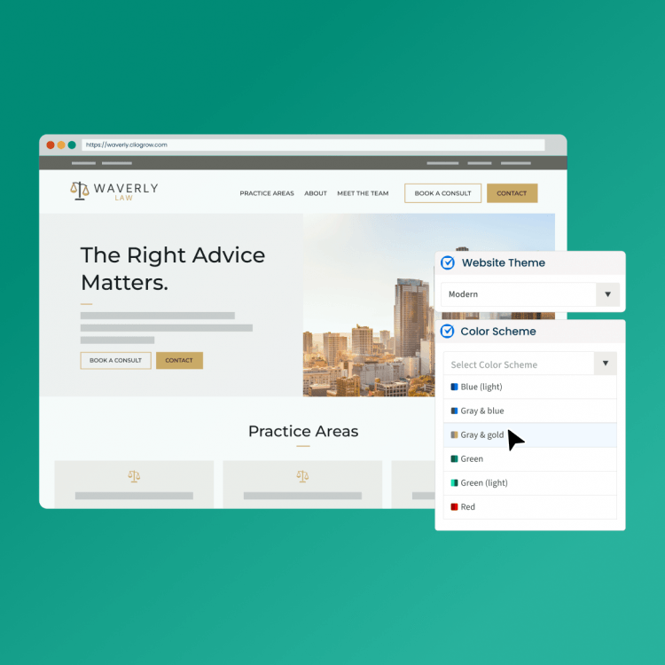 Attract and convert more clients - Clio's website builder