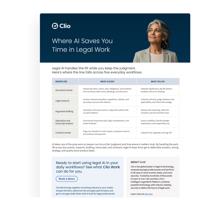 Clio Work - Where AI Saves You Time in Legal Work
