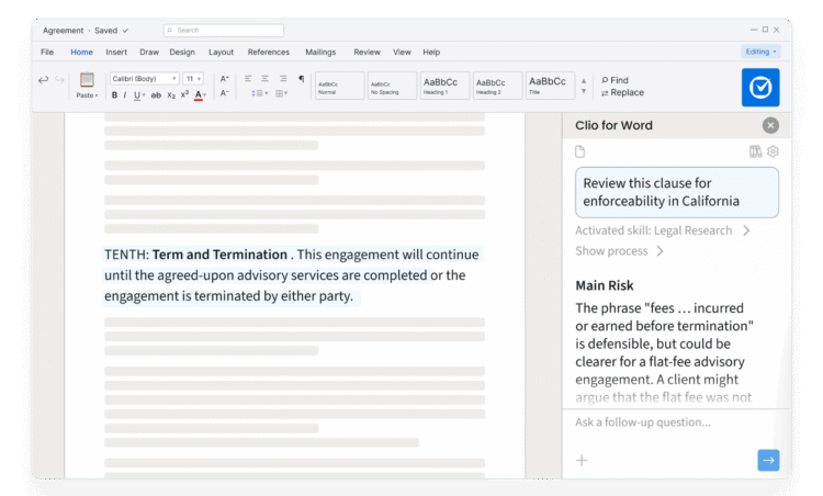 Clio for Word - What's new in Clio Work